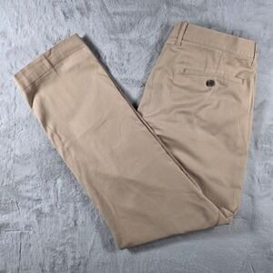J.Crew Flex Straight Chino Pants Mens 33x32 Khaki Tan Cotton Stretch Business